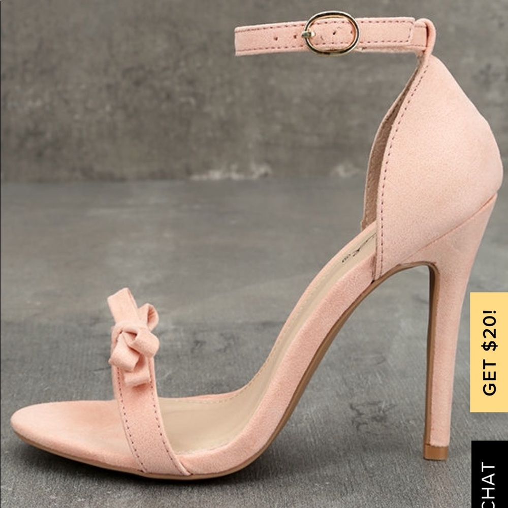 Lulu’s Babette blush suede ankle strap heels - Picture 2 of 2
